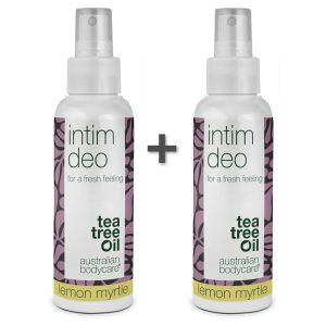 2 styks Intim Deo fra Australian Bodycare - Intim deodorant mod lugt fra underliv og irritation i intimområdet - Tea Tree Oil + Lemon