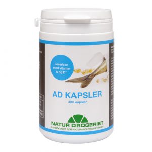 AD Kapsler, levertran m. A og D-vitamin 400kap