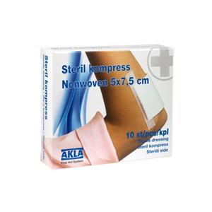 Akla Steril Kompres - Nonwoven - 5 x 7,5 cm - 10 stk