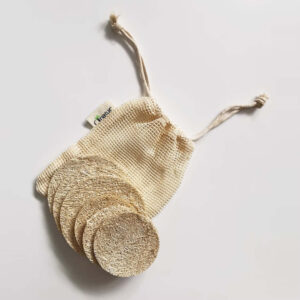 Ansigtssvampe af loofah 6 stk. eksfolierende, bomuldspose - Hedenhus - Naturlig fiber, 3 store og 3 små, genanvendelig
