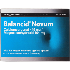 Balancid Novum Tyggetabletter 449+104 mg (100 stk)