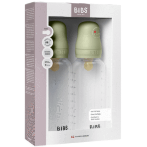 Bibs Baby Bottle Round Latex Medium Flow Sage (2x270 ml)