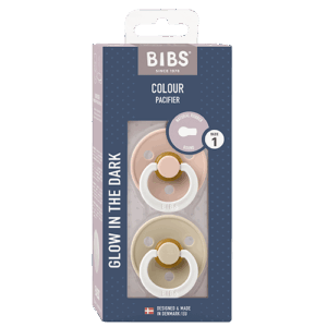 Bibs Pacifier Colour Latex Size 1 Blush Glow/Vanilla Glow (2 stk)