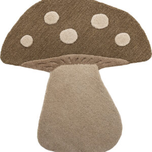 Bloomingville Mini - Mushroom Gulvtæppe Til Børn - Brun - Uld