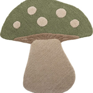 Bloomingville Mini - Mushroom Gulvtæppe Til Børn - Grøn - Uld