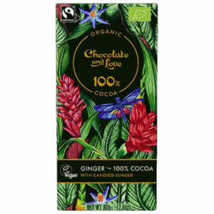 Chocolate And Love Fairtrade 100% Kakao Med Kandiseret Ingefær Ø (80 g)