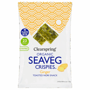 Clearspring Seaveg Crispies Ingefær Tang Chips Ø (4 g)