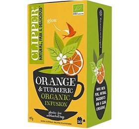 Clipper Urtete med appelsin & gurkemeje Ø, 20br.