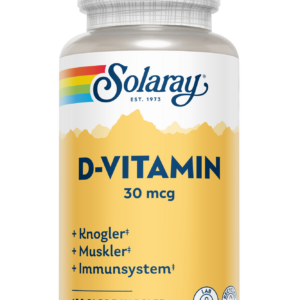 D-vitamin 30 mcg Solaray 100 kapsler
