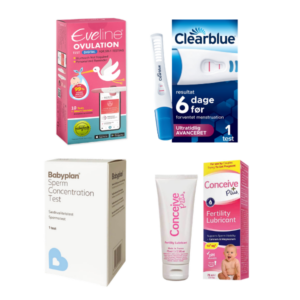Eveline Smart Fertilitetssystem, Clearblue Ultratidlig Avanceret, Babyplan Sædkvalitetstest & Conceive Plus 75ml Komplet Startpakke til Jeres Fertilitet