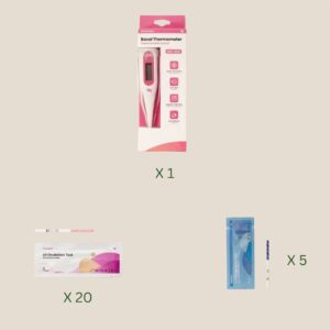 Femometer Ægløsningstest Strimmel 20 stk. + Femometer Graviditetstest Strimmel 5 stk + Femometer Vinca Lite Termometer