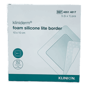 Kliniderm Foam Silikone Border 10x10 cm (5 stk)