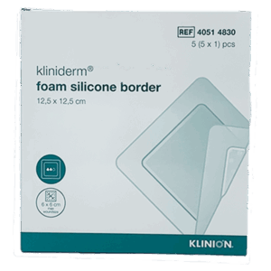 Kliniderm Foam Silikone Border 12,5x12,5 cm (5 stk)