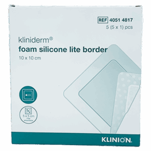 Kliniderm Foam Silikone Lite Border 10x10 cm (5 stk)