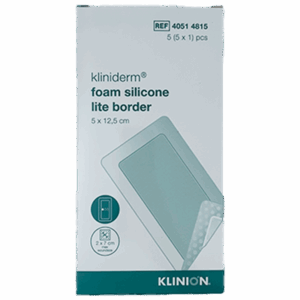 Kliniderm Foam Silikone Lite Border 5x12,5 cm (5 stk)