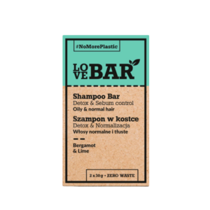 Love Bar Shampoo Bar Detox & Sebum Oily & Normal Hair Bergamot & Lime (2 x 30 g)