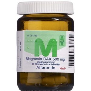 Magnesia "DAK" 500 mg 40 stk Filmovertrukne tabletter