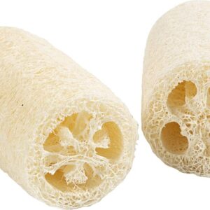 Naturlig Loofah Svamp - L 10 Cm - ø 5,5-8 Cm - Lys Natur - 2 Stk.