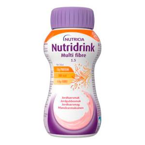 Nutridrink Multi Fibre Jordbær - 4 x 200 ml.