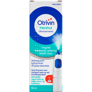 Otrivin Menthol Ukonserveret Næsespray 1 mg/ml (10 ml)