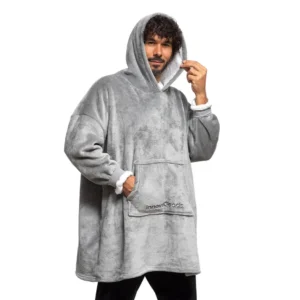 Oversized hættetrøje i ultrablød fleece - Grå