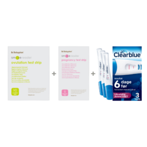 Pakke med Clearblue Ultratidlig Avanceret Graviditetstest (3 stk.) + ny Smile Reader