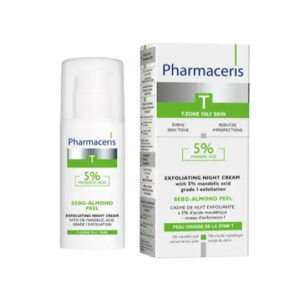 Pharmaceris T Sebo-Almond Peel, Eksfolierende natcreme m/5% mandelsyre, 50ml