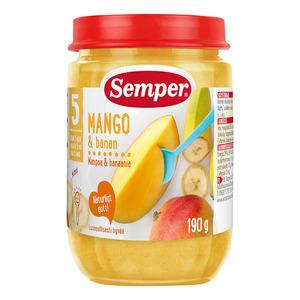 Semper Frugtpure m. Mango og Banan 5 mdr. Ø - 190 g.