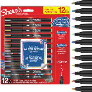 Sharpie - Creative Akryl 12 - Blister - Earth Tones - Fin Spids
