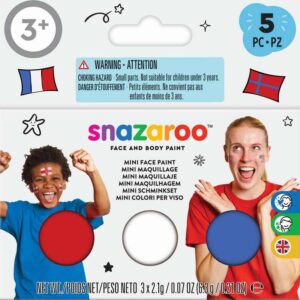 Snazaroo - Ansigtsmaling Til Flag - Rød Hvid Blå - Inkl. Svamp