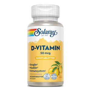 Solaray D-vitamin 50 µg - 60 sugetabl.