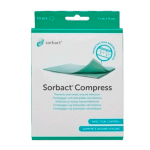 Sorbact - Kompres 7 x 9 cm (10 stk)