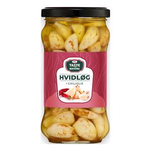 Taste of Nature Hvidløg i olie m/chili - 290 g.