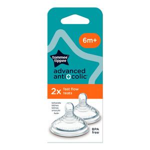 Tommee Tippee Anti-kolik Fast Flow Flaskesut (+6 mdr.) - 1 stk.