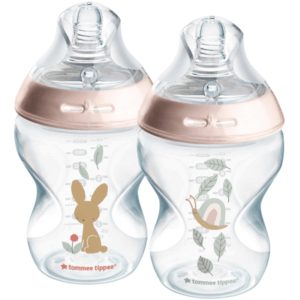 Tommee Tippee Natural Start Sutteflaske Slow Flow 260 ml Deco Pink (2 stk)