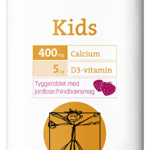 UniKalk Kids jordbær/hindbær tyggetablet - 90 tabletter