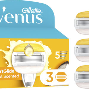Venus - Gillette Venus Pro Comfortglide Coconut Olay Barberblade - Yellow/white - 3 Stk